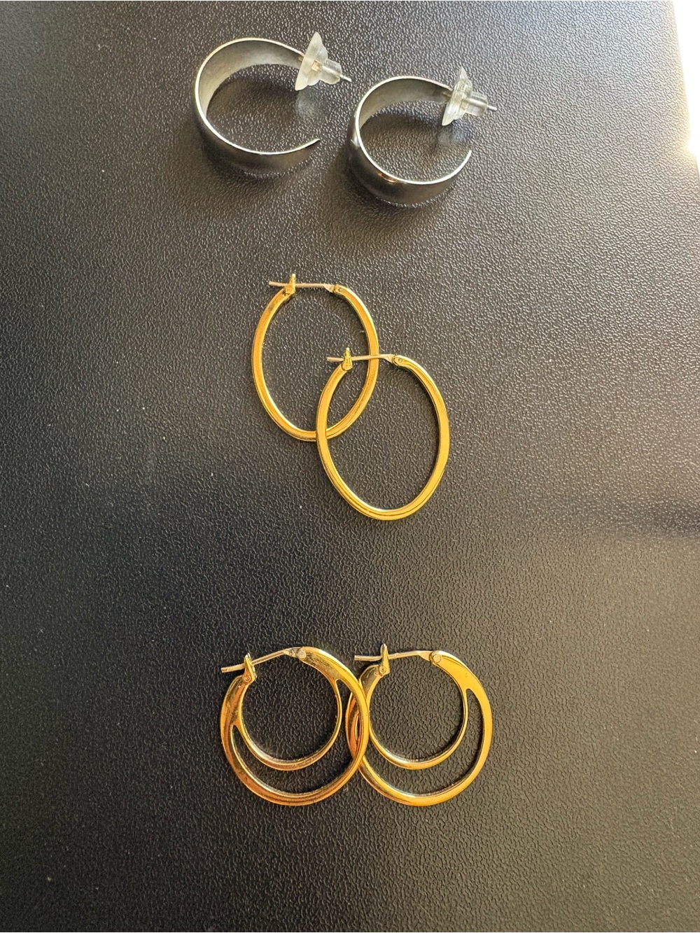 Vintage Gold and silver tone Hoop Earrings Set - Classic Hoop earring set